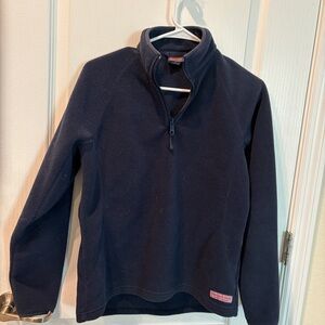 Vineyard Vines Woman’s SZ M Thick Fleece 1/4 Zip Jacket In Navy